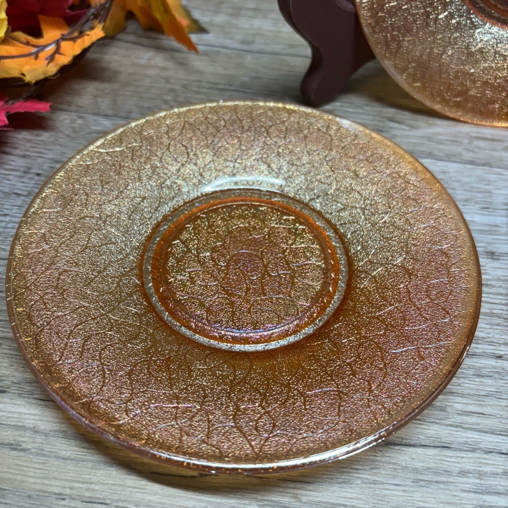 1924 Jeannette Glass Co. Iridescent 3 Pressed-Glass Salad Plate (Pre-Depression) - Picture 6 of 11